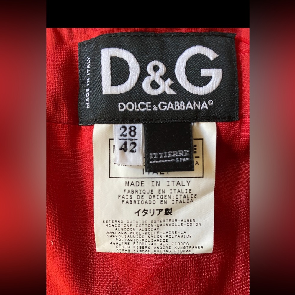 Rare VTG D & G Dolce & Gabbana Dirndl Denim Wool Bustier Size 42 - Picture 7 of 16